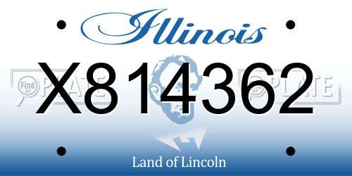 X814362 Illinois License Plate