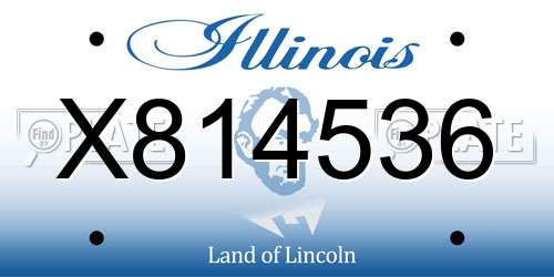 X814536 Illinois License Plate