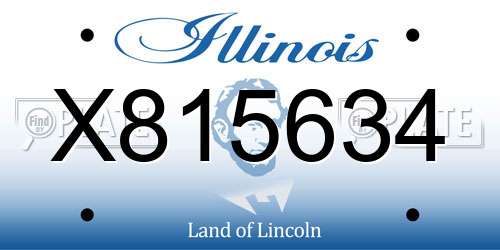 X815634 Illinois License Plate