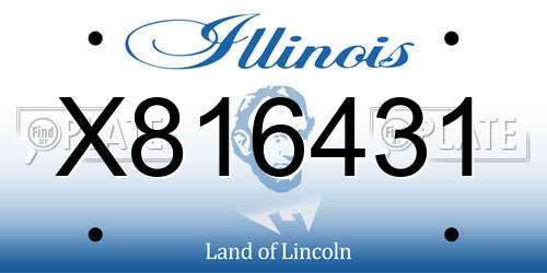 X816431 Illinois License Plate