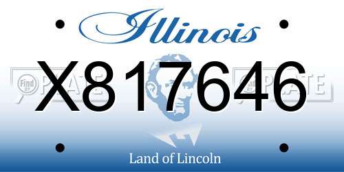 X817646 Illinois License Plate