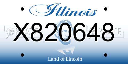 X820648 Illinois License Plate
