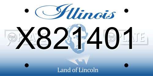 X821401 Illinois License Plate