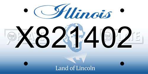 X821402 Illinois License Plate