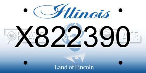 X822390 Illinois License Plate