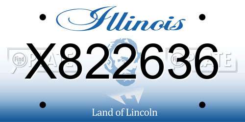 X822636 Illinois License Plate