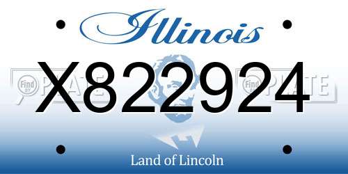 X822924 Illinois License Plate
