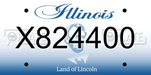 X824400 Illinois License Plate