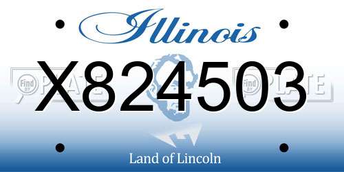 X824503 Illinois License Plate