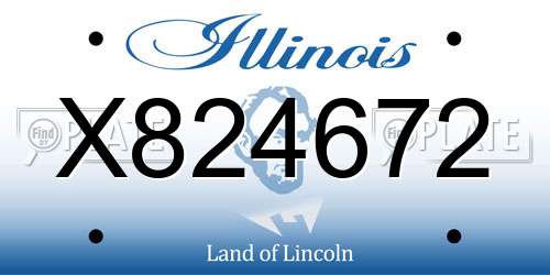 X824672 Illinois License Plate