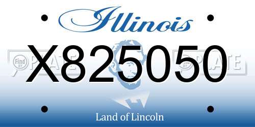 X825050 Illinois License Plate