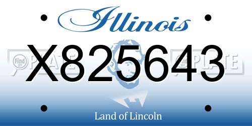 X825643 Illinois License Plate