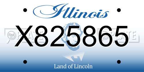 X825865 Illinois License Plate