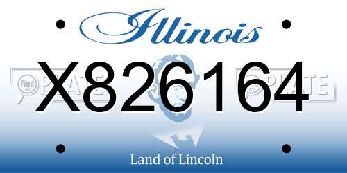 X826164 Illinois License Plate