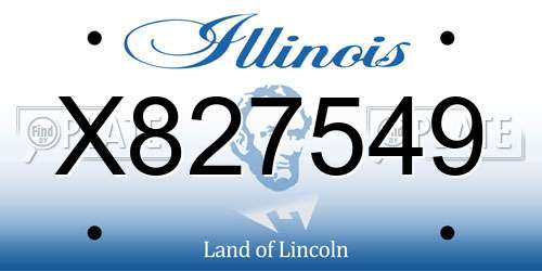 X827549 Illinois License Plate