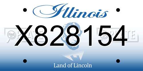 X828154 Illinois License Plate