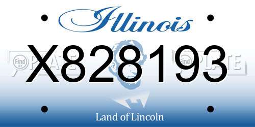 X828193 Illinois License Plate