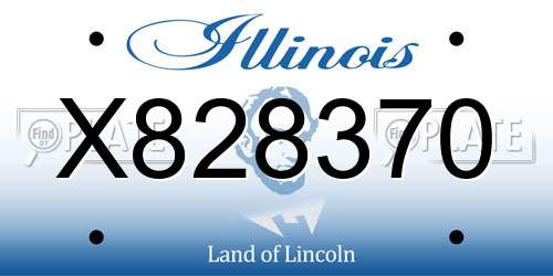 X828370 Illinois License Plate