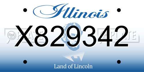 X829342 Illinois License Plate