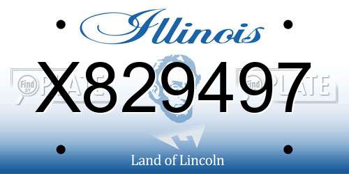 X829497 Illinois License Plate