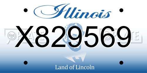 X829569 Illinois License Plate