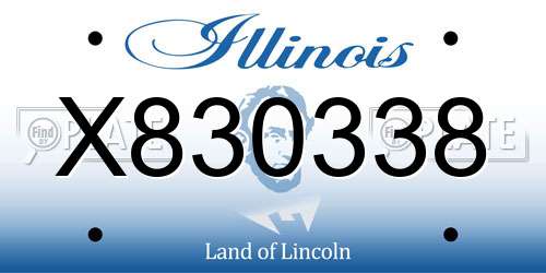 X830338 Illinois License Plate