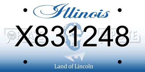 X831248 Illinois License Plate
