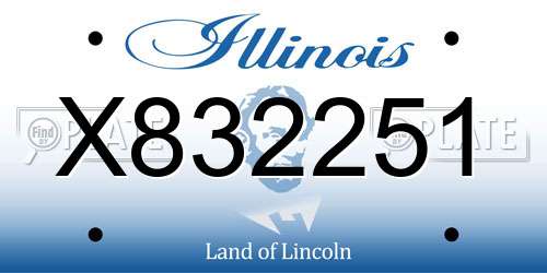 X832251 Illinois License Plate