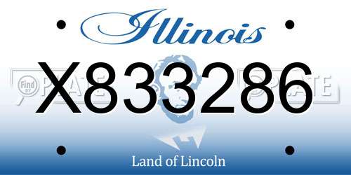 X833286 Illinois License Plate