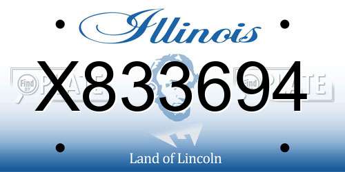 X833694 Illinois License Plate