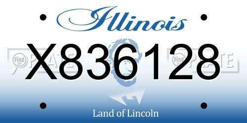 X836128 Illinois License Plate