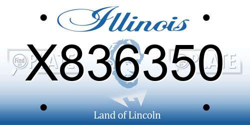 X836350 Illinois License Plate