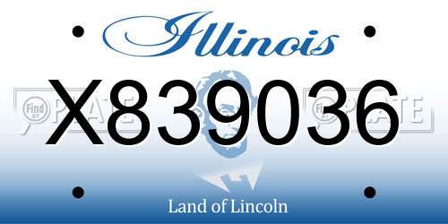X839036 Illinois License Plate