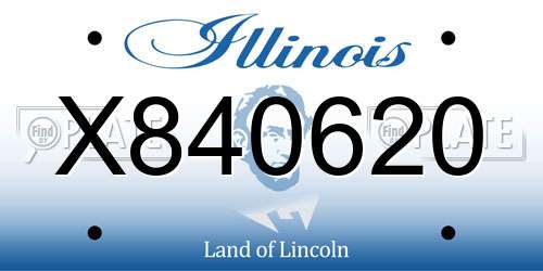X840620 Illinois License Plate