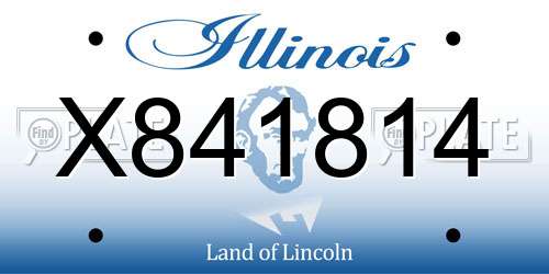 X841814 Illinois License Plate