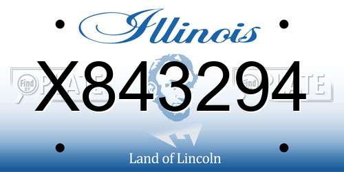 X843294 Illinois License Plate
