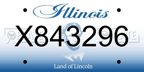 X843296 Illinois License Plate
