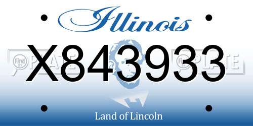 X843933 Illinois License Plate