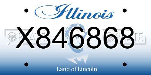 X846868 Illinois License Plate