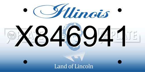X846941 Illinois License Plate