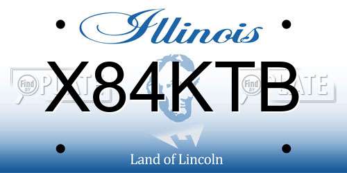 X84KTB Illinois License Plate