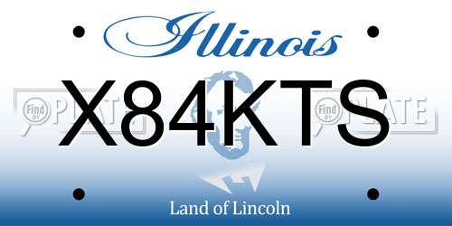 X84KTS Illinois License Plate