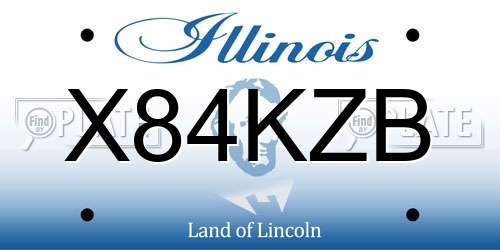 X84KZB Illinois License Plate