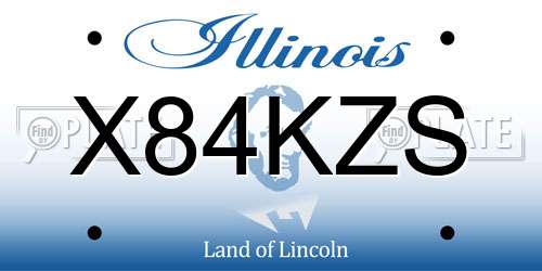 X84KZS Illinois License Plate