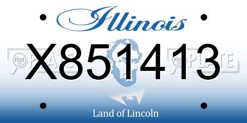 X851413 Illinois License Plate
