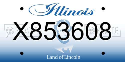 X853608 Illinois License Plate