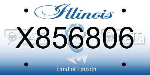 X856806 Illinois License Plate