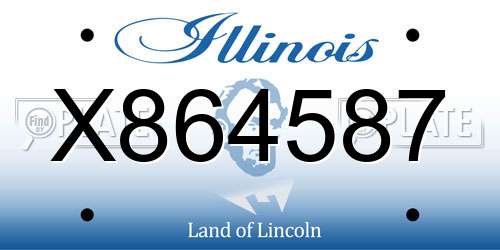 X864587 Illinois License Plate