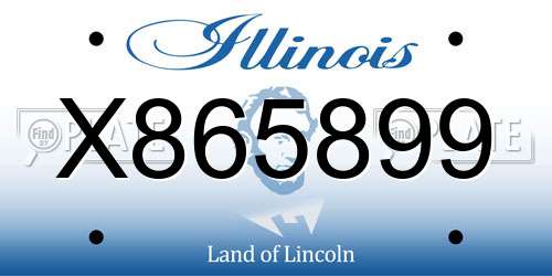 X865899 Illinois License Plate