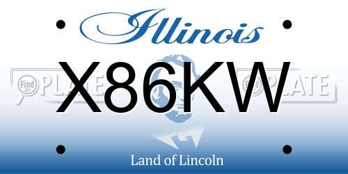 X86KW Illinois License Plate